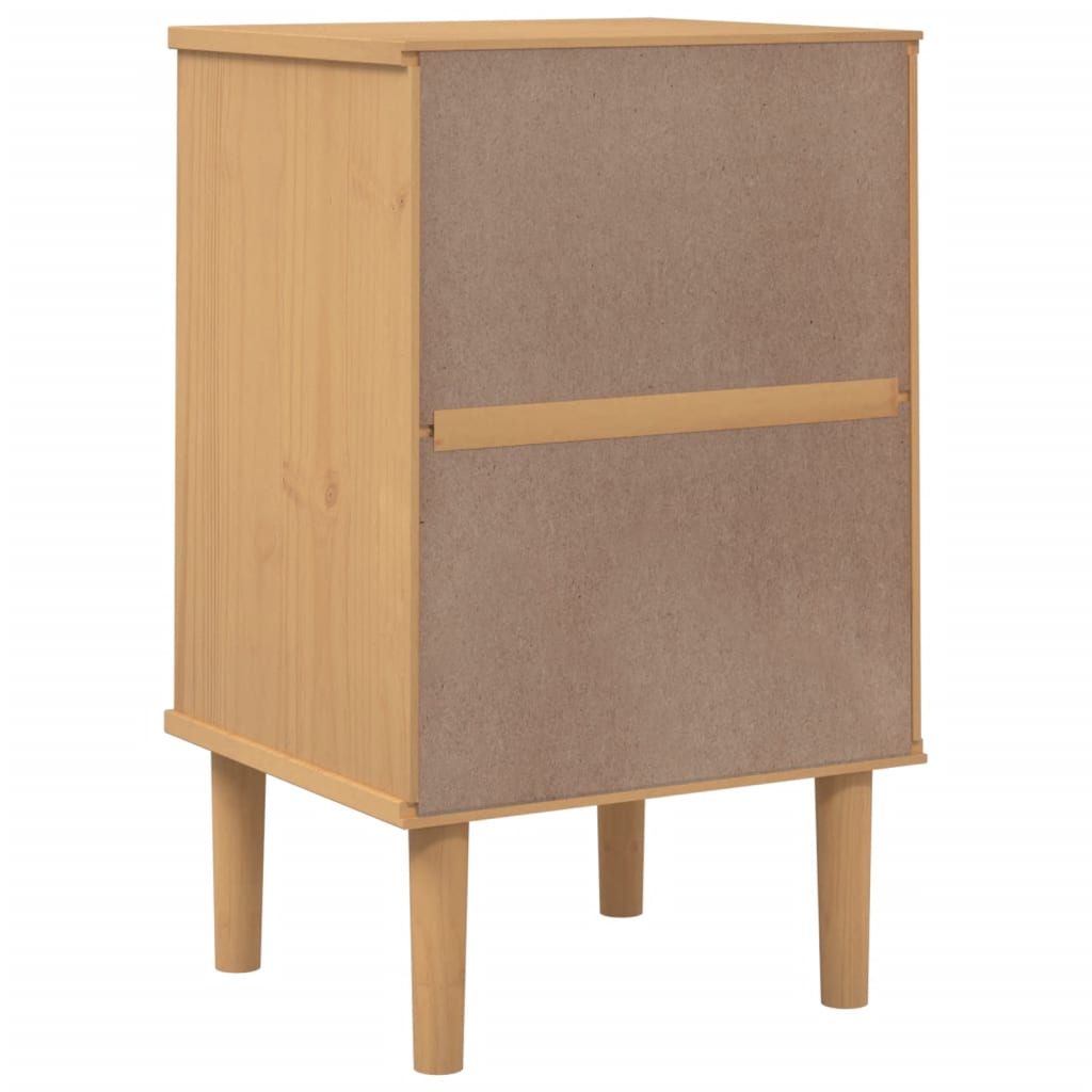 vidaXL Nachtkastje SENJA rattan-look 40x35x65 cm grenenhout bruin