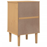 vidaXL Nachtkastje SENJA rattan-look 40x35x65 cm grenenhout bruin