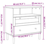 vidaXL Dressoir SENJA rattan-look 80x40x80 cm massief grenenhout bruin