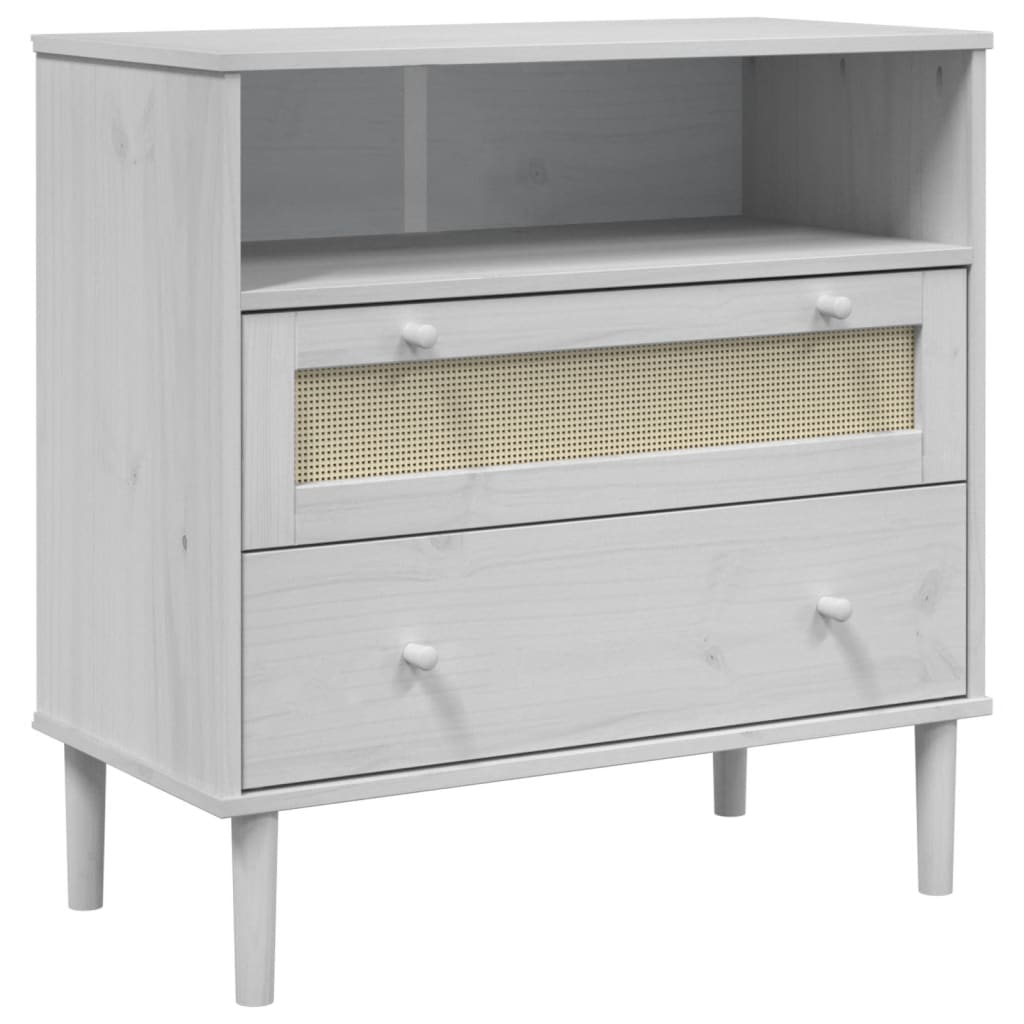 vidaXL Dressoir SENJA rattan-look 80x40x80 cm massief grenenhout bruin