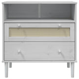 vidaXL Dressoir SENJA rattan-look 80x40x80 cm massief grenenhout bruin