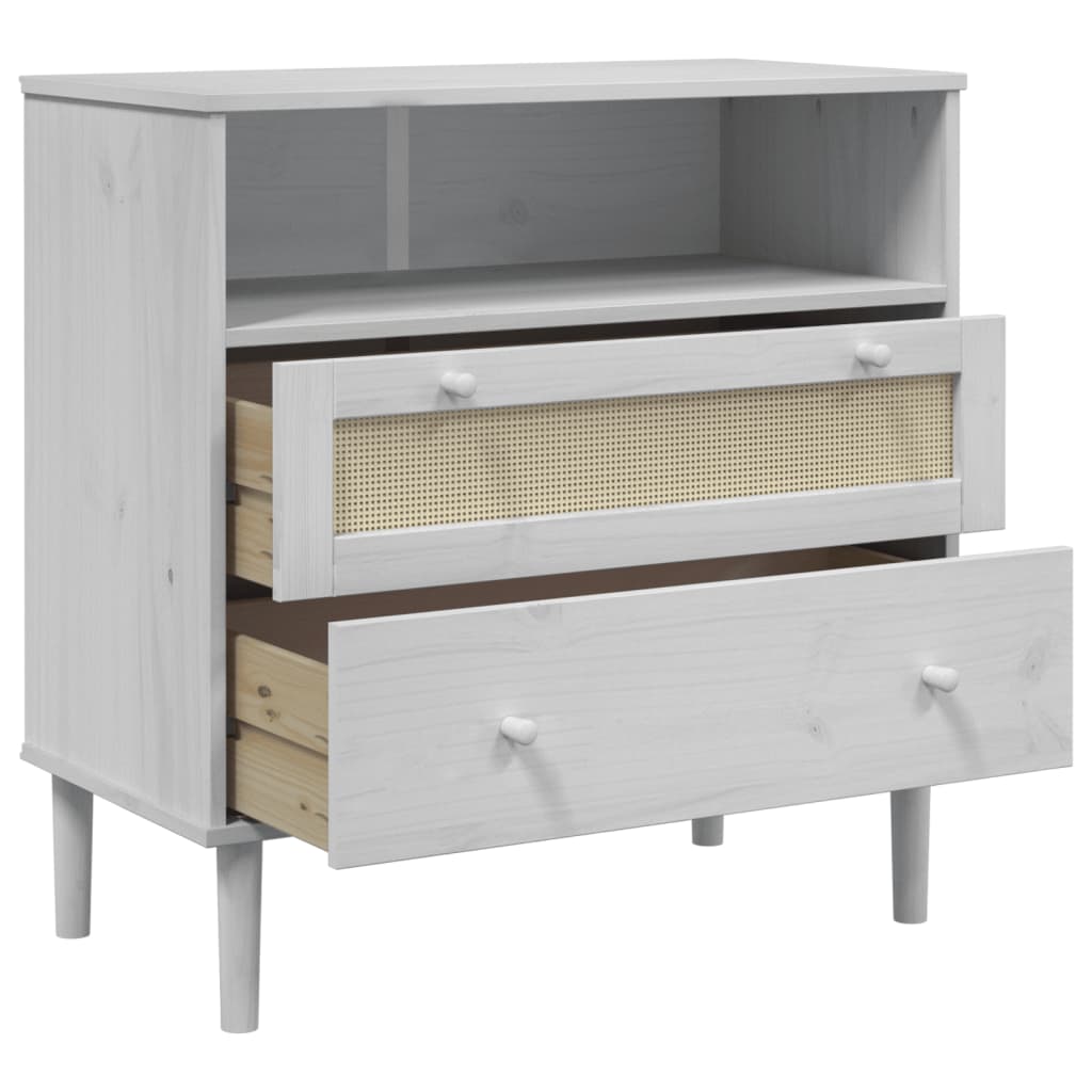 vidaXL Dressoir SENJA rattan-look 80x40x80 cm massief grenenhout bruin