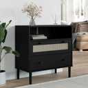 vidaXL Dressoir SENJA rattan-look 80x40x80 cm massief grenenhout bruin