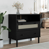 vidaXL Dressoir SENJA rattan-look 80x40x80 cm massief grenenhout bruin