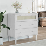 vidaXL Chest of Drawers SENJA rattan-look 80x40x80 cm solid pine wood brown