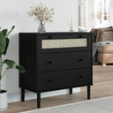 vidaXL Chest of Drawers SENJA rattan-look 80x40x80 cm solid pine wood brown