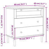 vidaXL Chest of Drawers SENJA rattan-look 80x40x80 cm solid pine wood brown