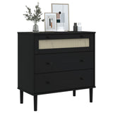 vidaXL Chest of Drawers SENJA rattan-look 80x40x80 cm solid pine wood brown