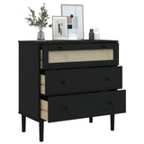 vidaXL Chest of Drawers SENJA rattan-look 80x40x80 cm solid pine wood brown