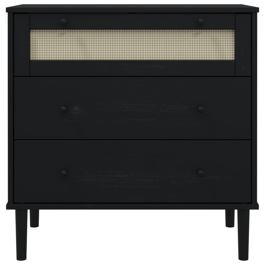 vidaXL Chest of Drawers SENJA rattan-look 80x40x80 cm solid pine wood brown
