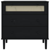 vidaXL Chest of Drawers SENJA rattan-look 80x40x80 cm solid pine wood brown
