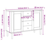 vidaXL Sideboard SENJA Rattan-Look 112x40x80 cm Pine Wood Brown