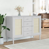 vidaXL Sideboard SENJA Rattan-Look 112x40x80 cm Pine Wood Brown