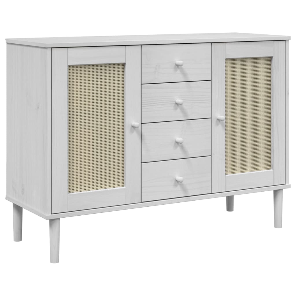 vidaXL Sideboard SENJA Rattan-Look 112x40x80 cm Pine Wood Brown