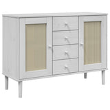 vidaXL Sideboard SENJA Rattan-Look 112x40x80 cm Pine Wood Brown