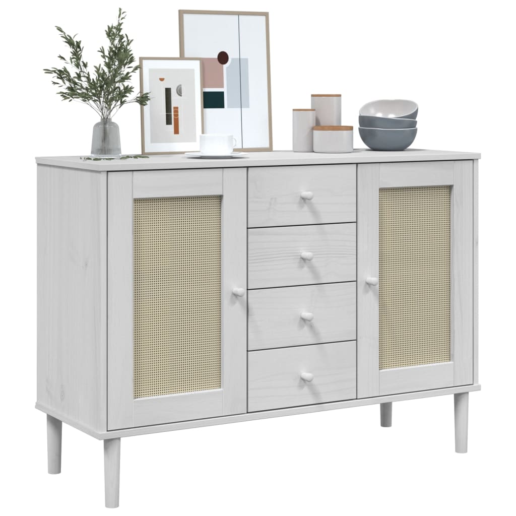 vidaXL Sideboard SENJA Rattan-Look 112x40x80 cm Pine Wood Brown