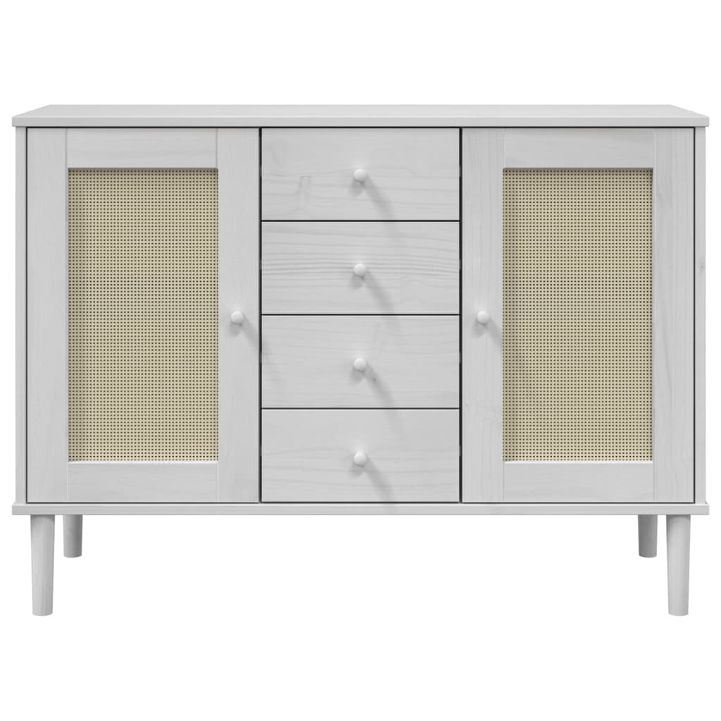 vidaXL Sideboard SENJA Rattan-Look 112x40x80 cm Pine Wood Brown