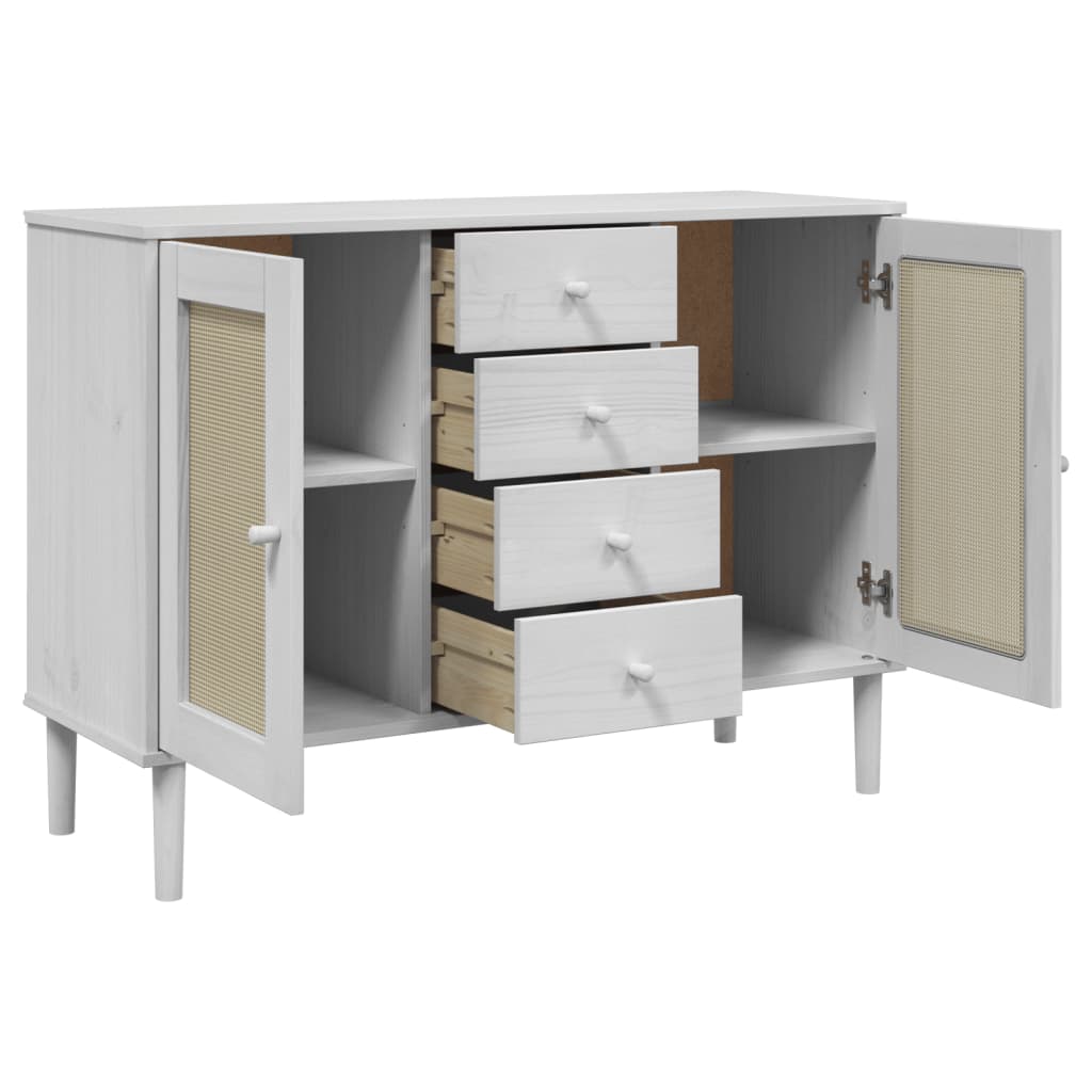 vidaXL Sideboard SENJA Rattan-Look 112x40x80 cm Pine Wood Brown