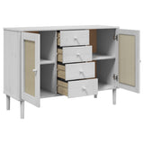 vidaXL Sideboard SENJA Rattan-Look 112x40x80 cm Pine Wood Brown