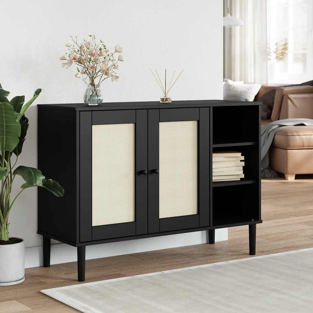 vidaXL Dressoir SENJA 112x40x80 cm rattan massief grenenhout bruin