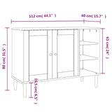 vidaXL Dressoir SENJA 112x40x80 cm rattan massief grenenhout bruin
