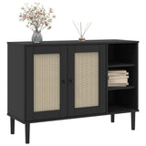 vidaXL Dressoir SENJA 112x40x80 cm rattan massief grenenhout bruin