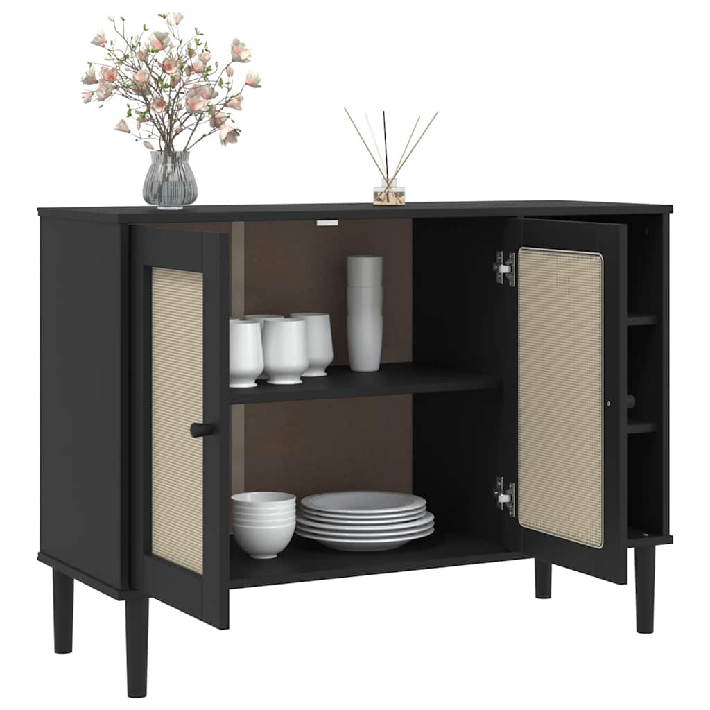 vidaXL Dressoir SENJA 112x40x80 cm rattan massief grenenhout bruin