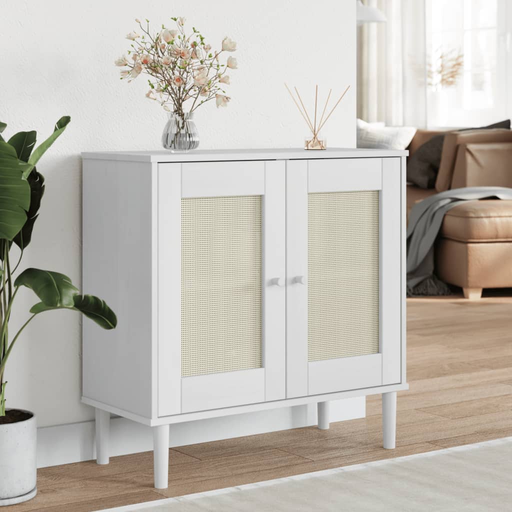 vidaXL Dressoir SENJA 80x35x80 cm rattan look massief grenenhout bruin