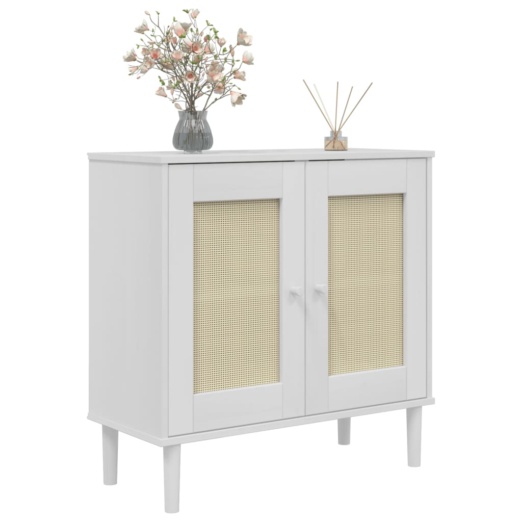 vidaXL Dressoir SENJA 80x35x80 cm rattan look massief grenenhout bruin