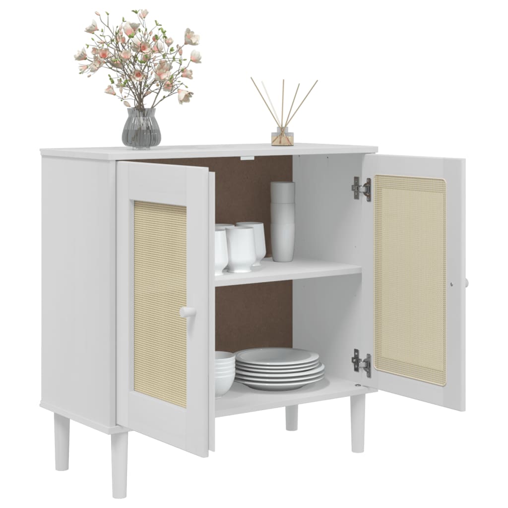 vidaXL Dressoir SENJA 80x35x80 cm rattan look massief grenenhout bruin