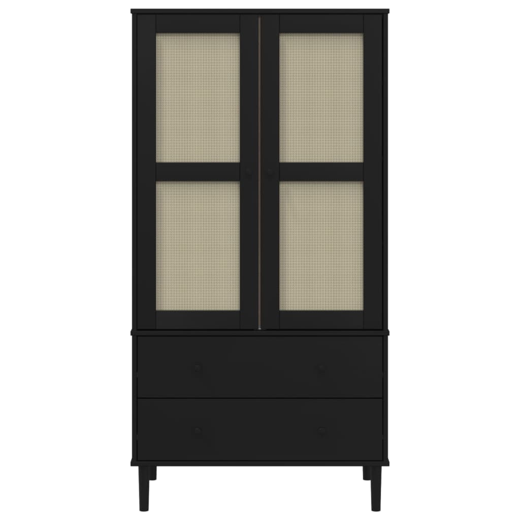 vidaXL Kledingkast SENJA 90x55x175 cm rattan look grenenhout wit