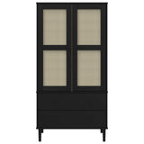 vidaXL Kledingkast SENJA 90x55x175 cm rattan look grenenhout wit