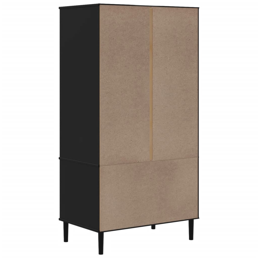 vidaXL Kledingkast SENJA 90x55x175 cm rattan look grenenhout wit
