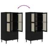 vidaXL Kledingkast SENJA 90x55x175 cm rattan look grenenhout wit