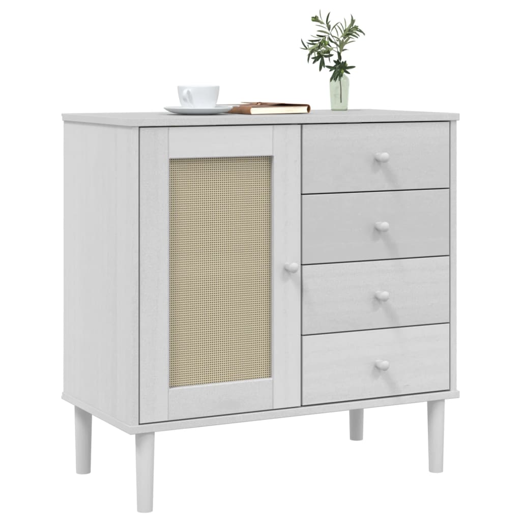 vidaXL Dressoir SENJA 80x40x80 cm rattan look massief grenenhout bruin