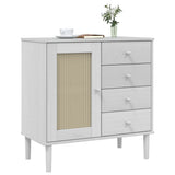 vidaXL Dressoir SENJA 80x40x80 cm rattan look massief grenenhout bruin