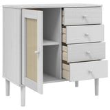 vidaXL Dressoir SENJA 80x40x80 cm rattan look massief grenenhout bruin