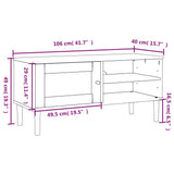 vidaXL TV cabinet SENJA 106x40x49 cm rattan solid pine wood brown