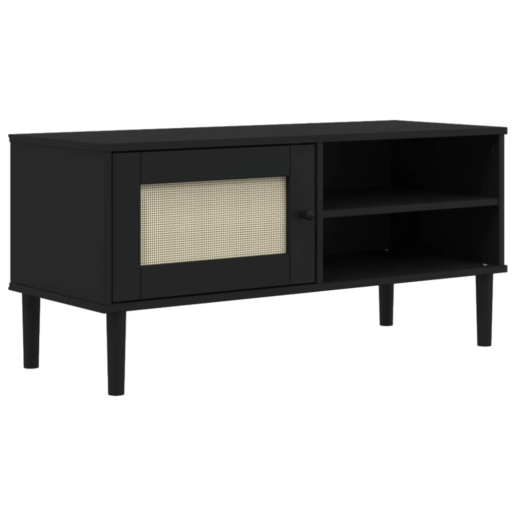 vidaXL TV cabinet SENJA 106x40x49 cm rattan solid pine wood brown