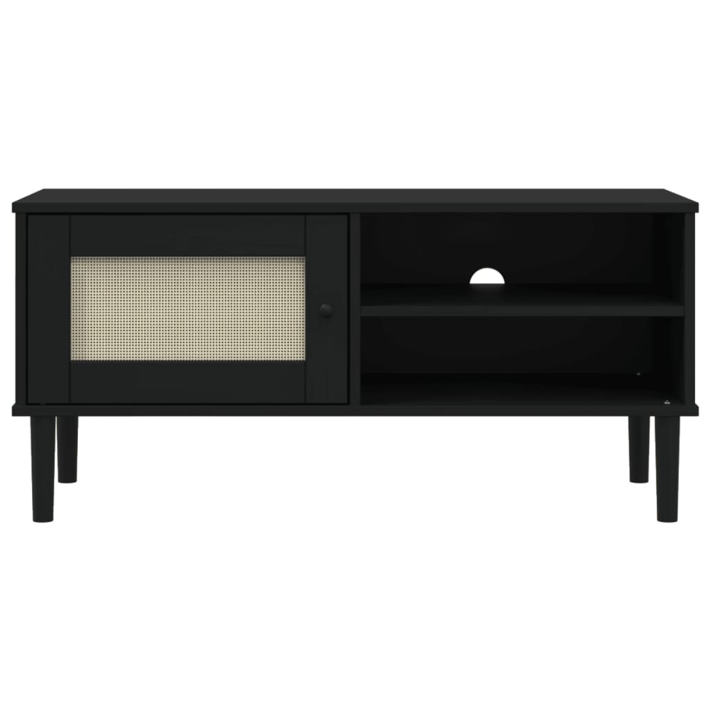 vidaXL TV cabinet SENJA 106x40x49 cm rattan solid pine wood brown