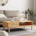 vidaXL Coffee table SENJA 100x55x33 cm rattan-look solid wood white