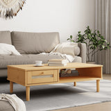 vidaXL Coffee table SENJA 100x55x33 cm rattan-look solid wood white