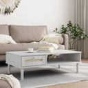 vidaXL Coffee table SENJA 100x55x33 cm rattan-look solid wood white