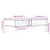 vidaXL Coffee table SENJA 100x55x33 cm rattan-look solid wood white