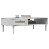 vidaXL Coffee table SENJA 100x55x33 cm rattan-look solid wood white