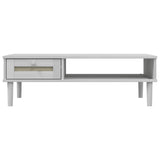 vidaXL Coffee table SENJA 100x55x33 cm rattan-look solid wood white
