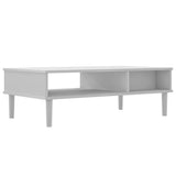vidaXL Coffee table SENJA 100x55x33 cm rattan-look solid wood white