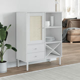 vidaXL Tall Cabinet SENJA 90x40x112 cm Rattan Look Pine Wood Brown