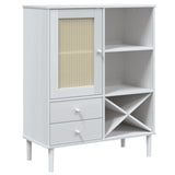 vidaXL Tall Cabinet SENJA 90x40x112 cm Rattan Look Pine Wood Brown