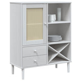vidaXL Tall Cabinet SENJA 90x40x112 cm Rattan Look Pine Wood Brown
